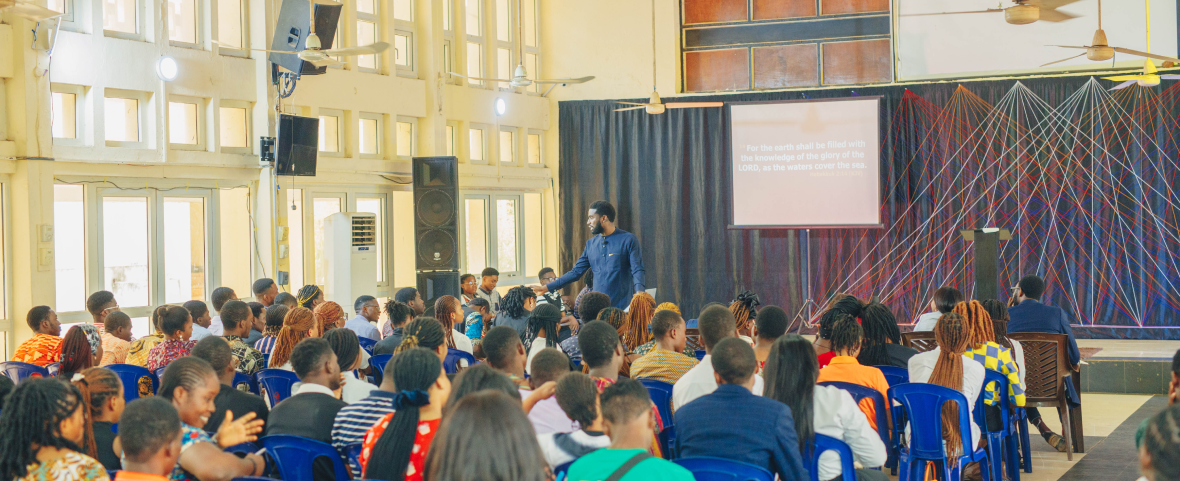 Pastor teaching in church